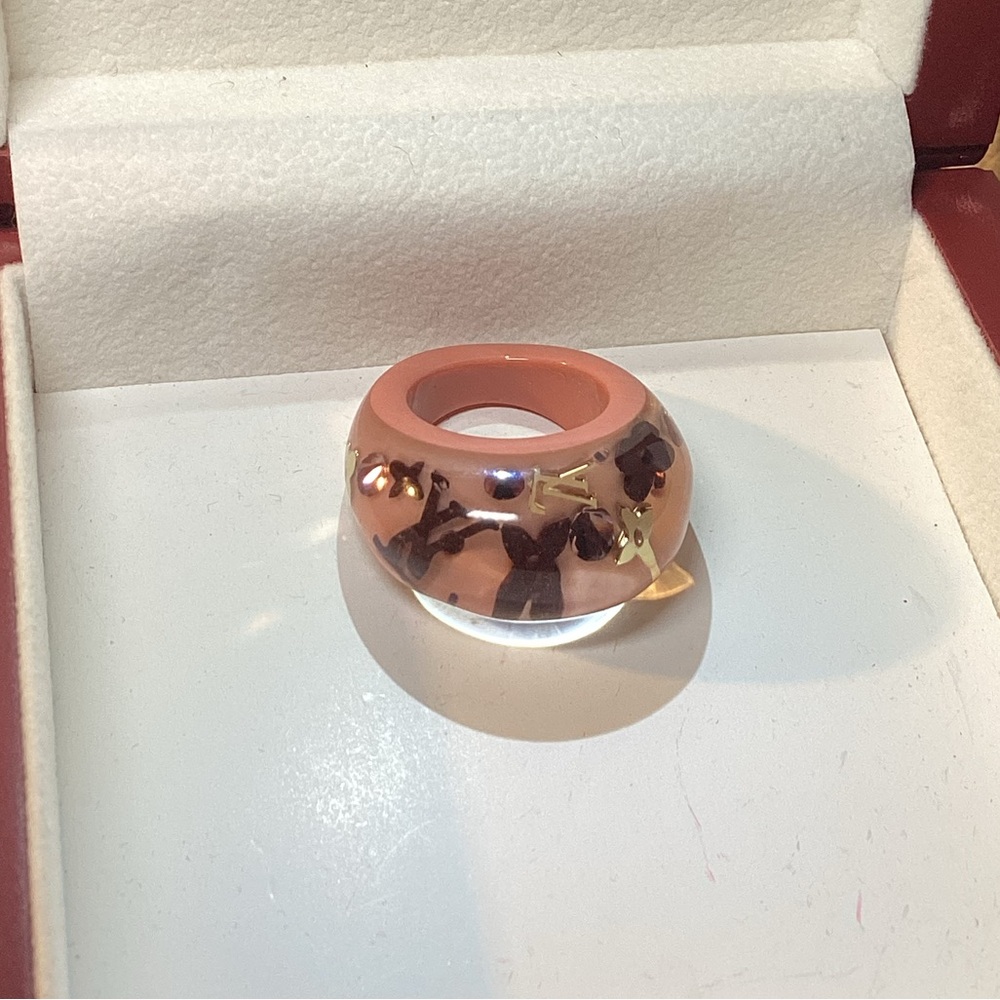 Louis Vuitton Pink Inclusion Ring Size 6